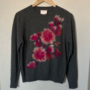 Saccharine Floral Cashmere Crewneck Sweater
